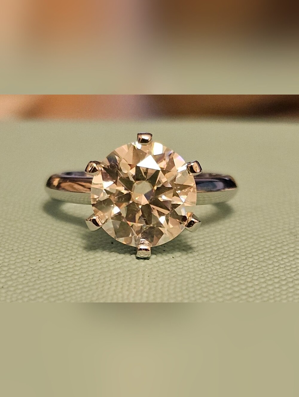 925 STERLING SILVER 3 Carat Tiffany Setting Moissanite Ring SZ 4 - Picture 3 of 5